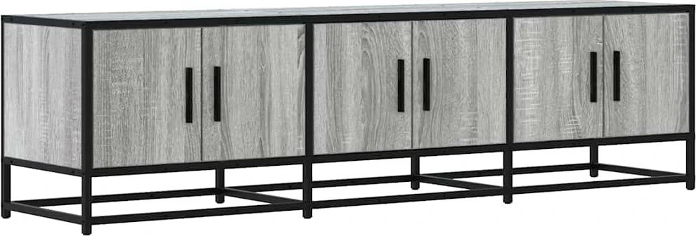 TV staliukas Televizoriaus spintelė, pilka, 150x35x41cm, mediena ir metalas