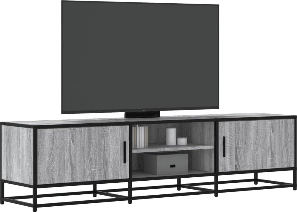 TV staliukas Televizoriaus spintelė, pilka, 160x35x41cm, mediena ir metalas