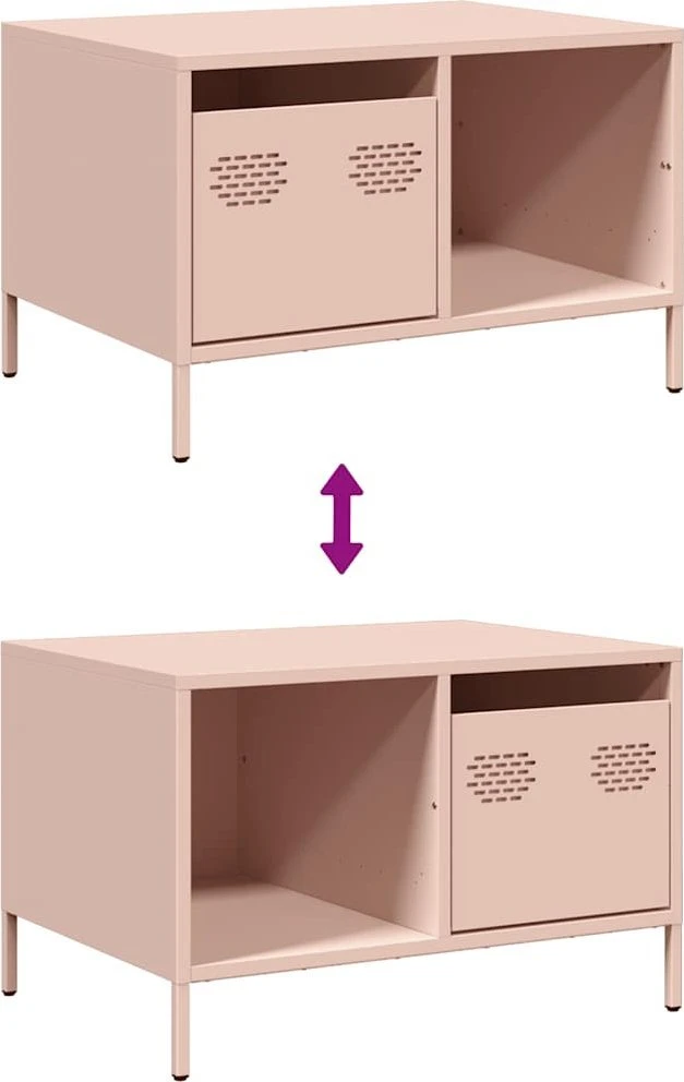 kavos staliukas rožinis 68,5x50x43,5cm šaltai valcuotas plienas