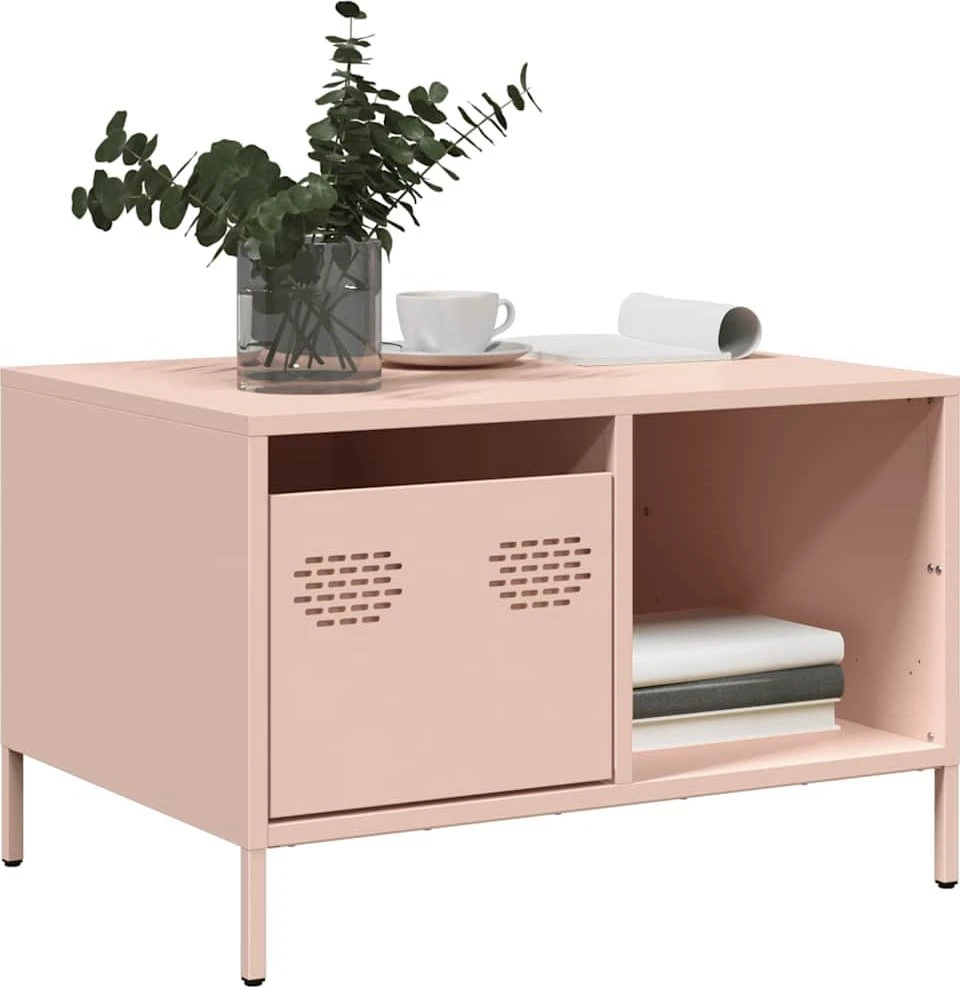 kavos staliukas rožinis 68,5x50x43,5cm šaltai valcuotas plienas