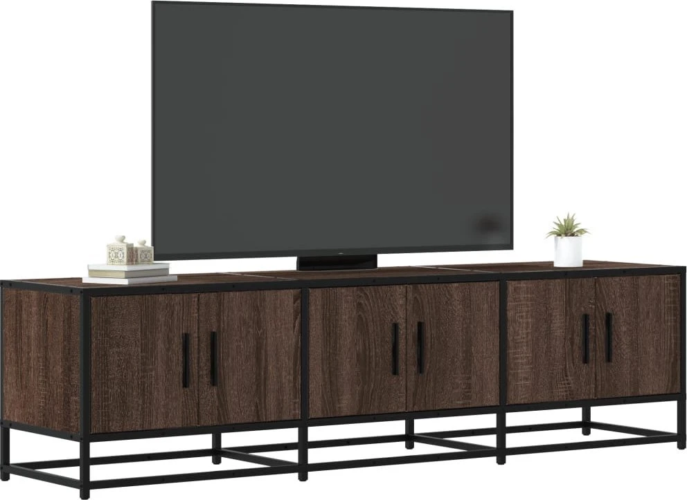 TV staliukas Televizoriaus spintelė, ruda, 150x35x41cm, mediena ir metalas