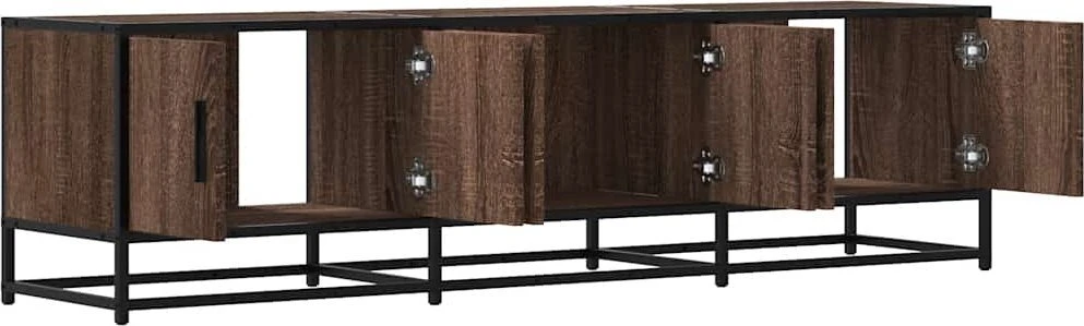 TV staliukas Televizoriaus spintelė, ruda, 150x35x41cm, mediena ir metalas