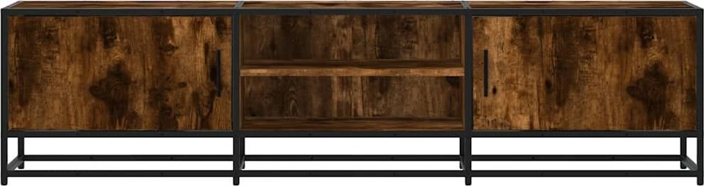 TV staliukas Televizoriaus spintelė, dūminė, 160x35x41cm, mediena ir metalas