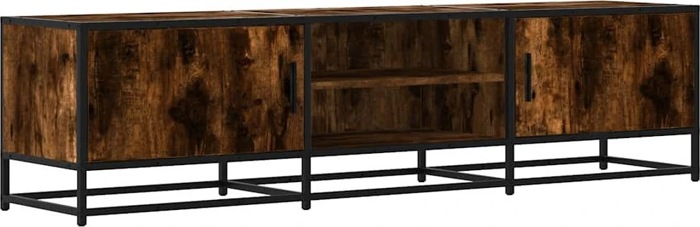 TV staliukas Televizoriaus spintelė, dūminė, 160x35x41cm, mediena ir metalas