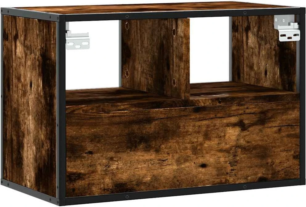 TV staliukas Televizoriaus spintelė, dūminė, 60x31x39,5cm, mediena/metalas