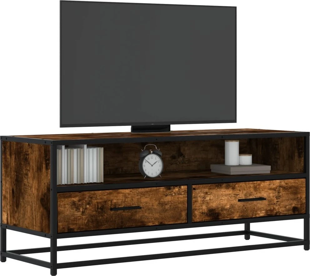 TV staliukas Televizoriaus spintelė, dūminė, 100x34,5x40cm, mediena/metalas
