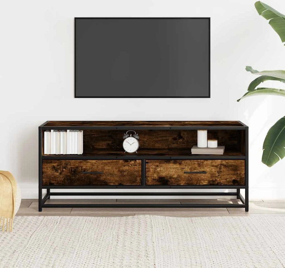TV staliukas Televizoriaus spintelė, dūminė, 100x34,5x40cm, mediena/metalas