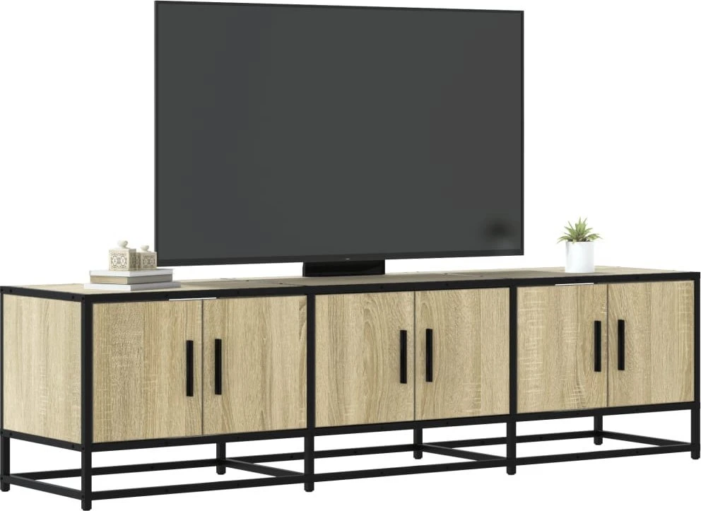 TV staliukas Televizoriaus spintelė, ąžuolo, 150x35x41cm, mediena ir metalas