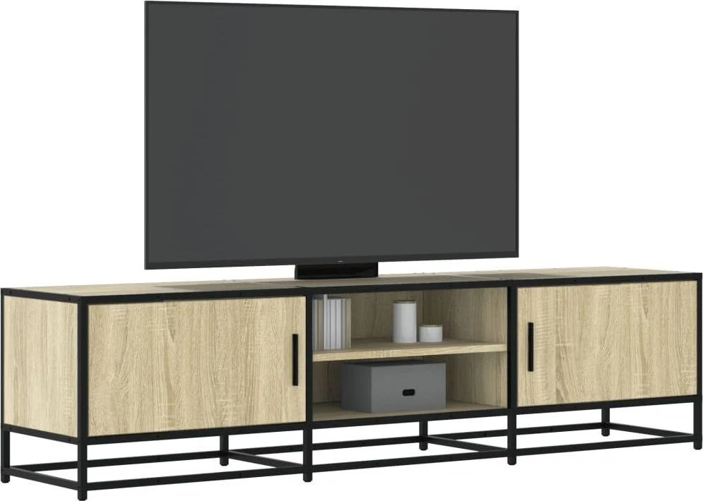 TV staliukas Televizoriaus spintelė, ąžuolo, 160x35x41cm, mediena ir metalas