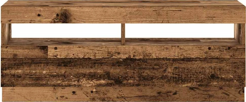 TV staliukas TV spintelė su LED lemputėmis, senovinė mediena, 200x35x40cm, inžinerinė mediena