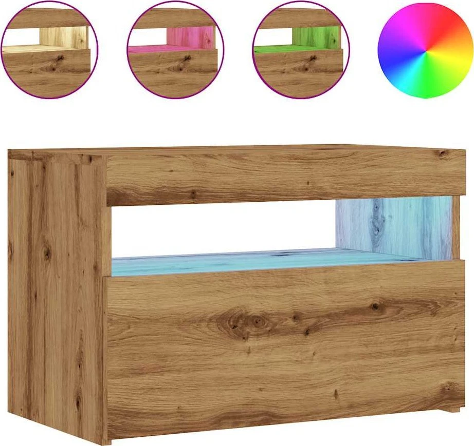 TV staliukas Televizoriaus spintelė su LED, artisano, 60x35x40cm, mediena