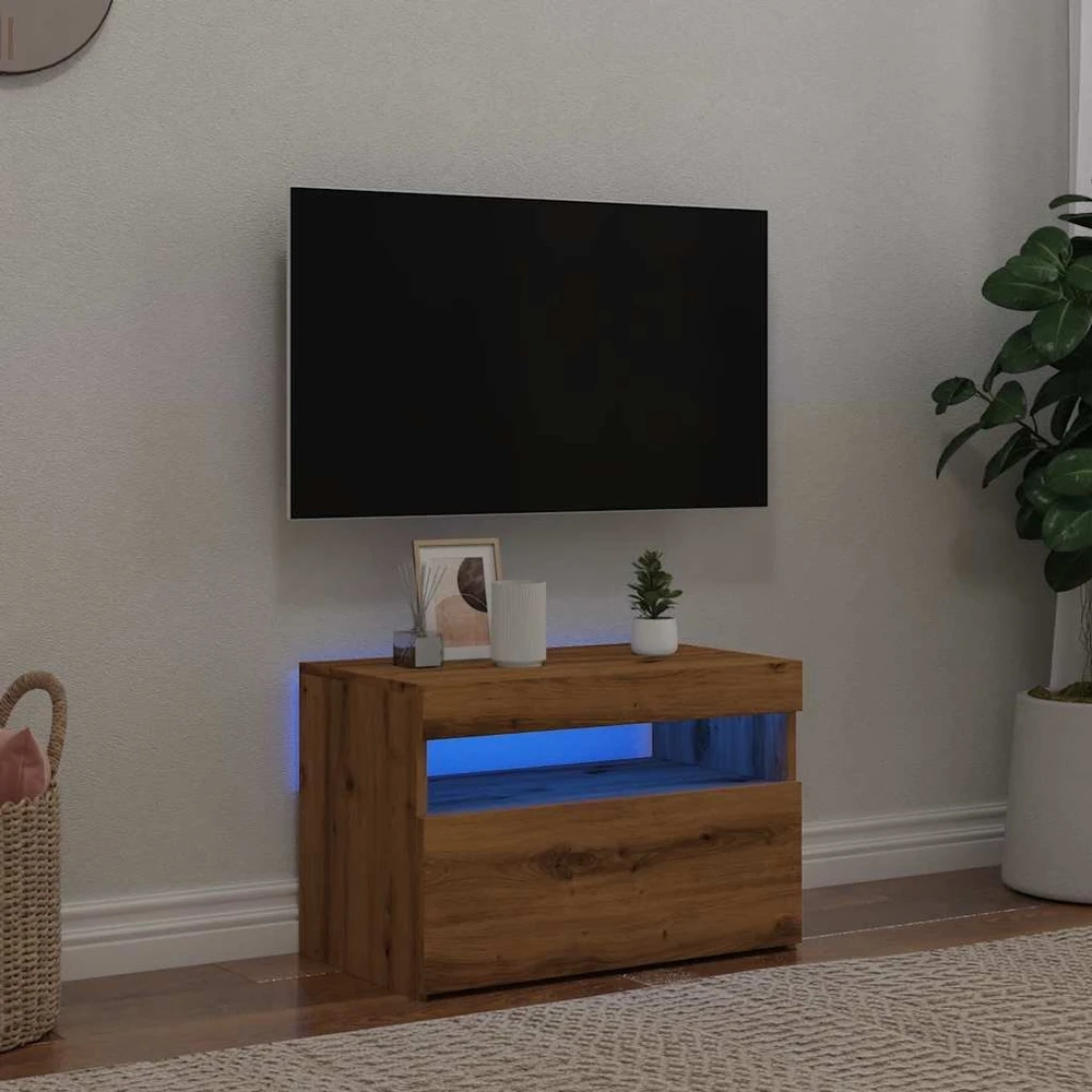 TV staliukas Televizoriaus spintelė su LED, artisano, 60x35x40cm, mediena