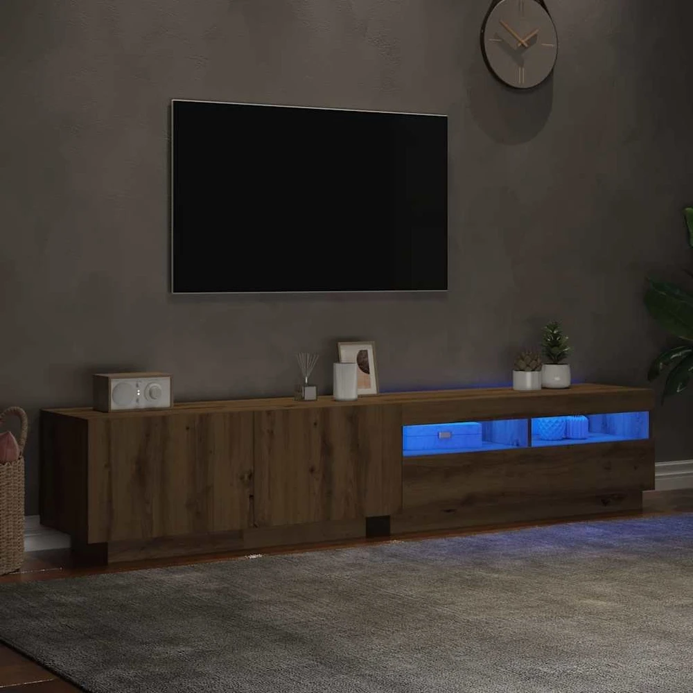 TV staliukas televizoriaus spintelė su LED lemputėmis Artisan ąžuolas
