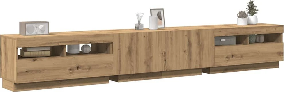 TV staliukas televizoriaus spintelė su LED lemputėmis Artisan ąžuolas