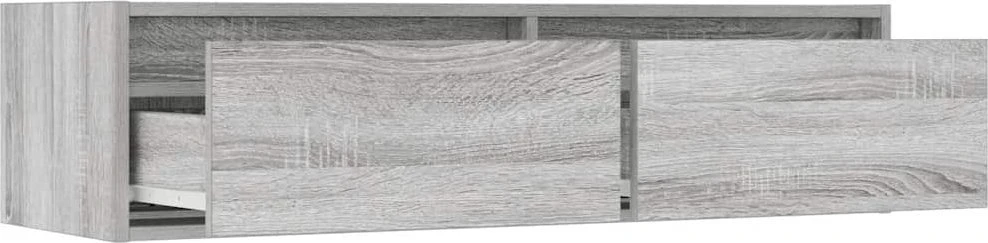 TV staliukas Televizoriaus spintelė su LED, pilka ąžuolo, 100X35,5x25 cm