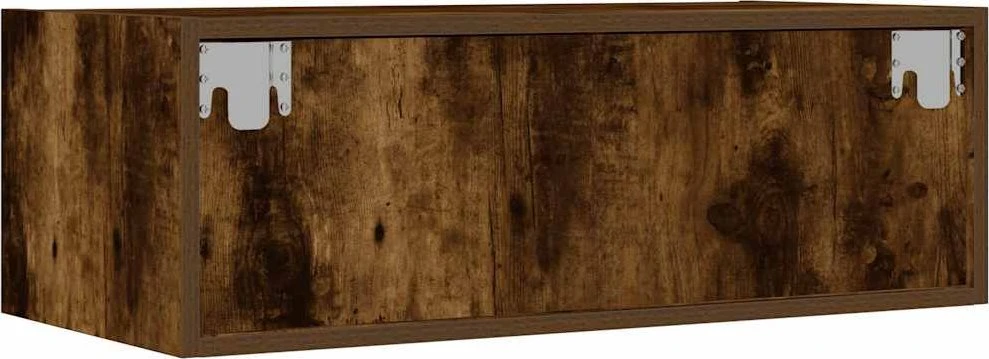 TV staliukas Televizoriaus spintelė su LED, dūminio ąžuolo, 75x35,5x25 cm