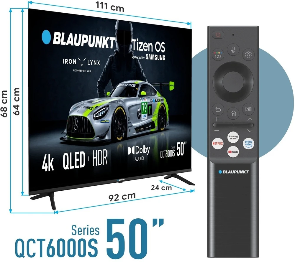 Televizorius Blaupunkt 50QCT6000S 50" QLED 4K 60Hz TizenOS
