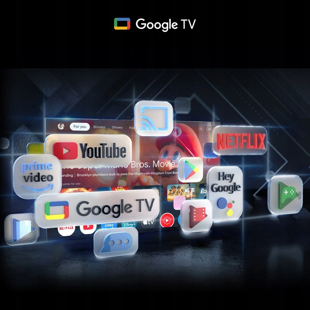 CHiQ L40FT televizorius, 40 colių įstrižainės, FHD, išmanusis, „Google TV“, dbx-TV, „Dolby Audio“, berėmis