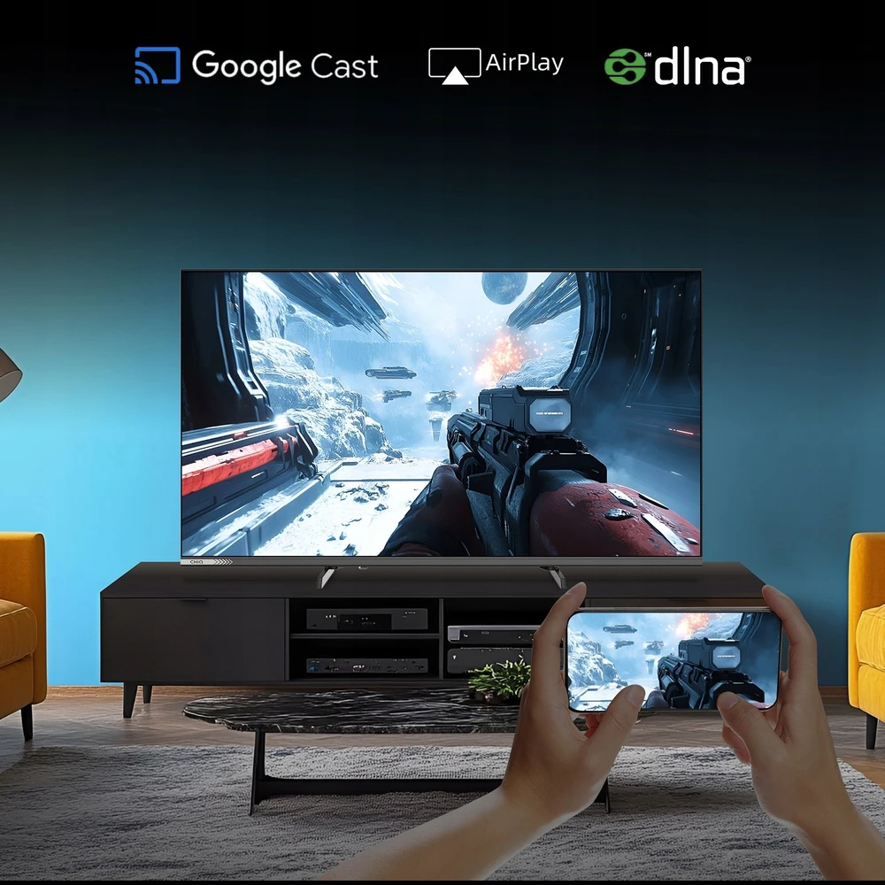 CHiQ L32QST televizorius, 32 colių, QLED, „Full HD“, „Google TV“, berėmis, „Dolby Audio“, „dbx-tv“, HDR 10