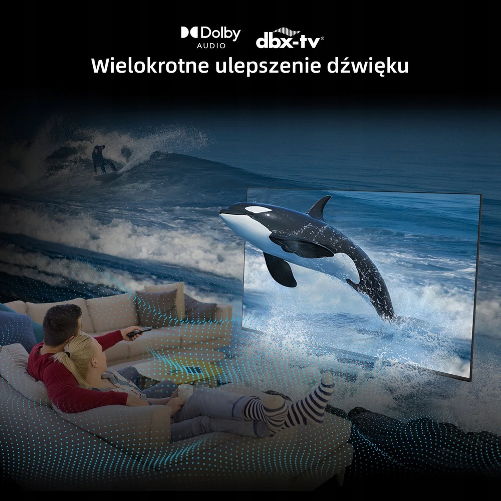 CHiQ L40QST televizorius, 40 colių įstrižainės, QLED, „Full HD“, „Google TV“, berėmis, „Dolby Audio“, „dbx-tv“, HDR 10