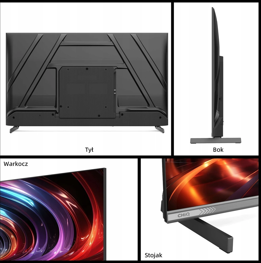 CHiQ L40QST televizorius, 40 colių įstrižainės, QLED, „Full HD“, „Google TV“, berėmis, „Dolby Audio“, „dbx-tv“, HDR 10