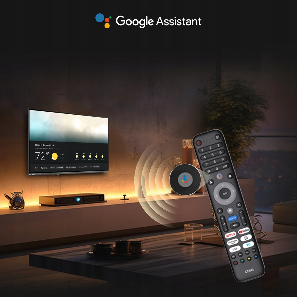 Televizorius CHiQ U55QST TV 55, UHD, QLED, Google TV, DLG 120 Hz, Dolby Audio, Frameless, metaliczna