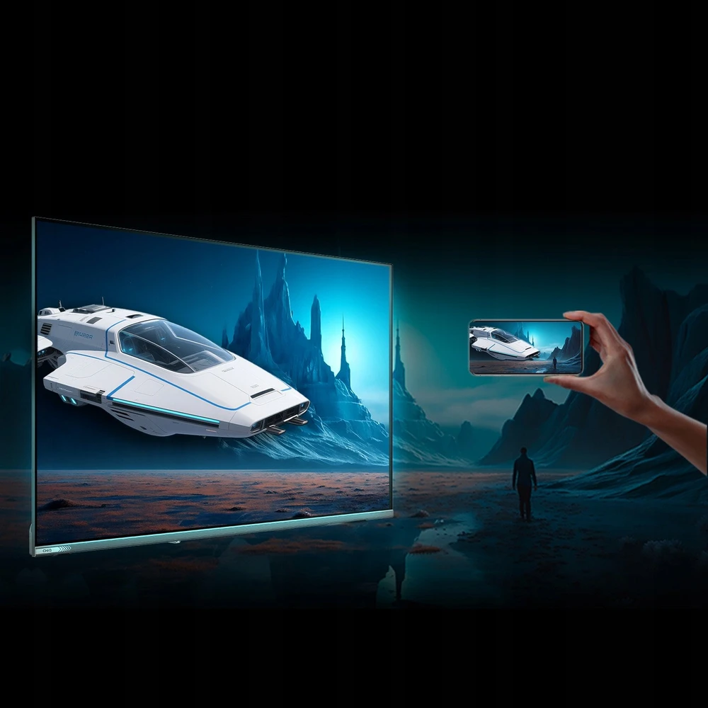 Televizorius CHiQ U55QST TV 55, UHD, QLED, Google TV, DLG 120 Hz, Dolby Audio, Frameless, metaliczna