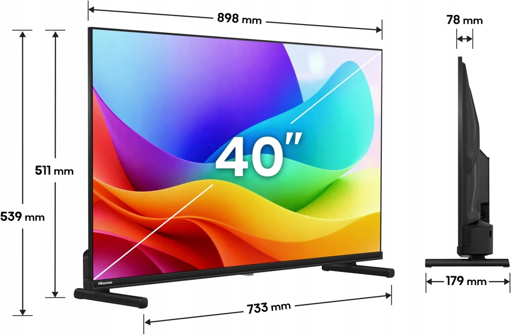 Televizorius Hisense 40A5S 40" QLED FullHD 60Hz VidaaOS 2026