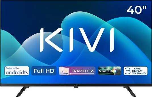 Televizorius Kivi 40', FHD, Google Android TV, Juodas, 1920x1080, 60 Hz, Sound 2x10W, 41 kWh/1000h , BT5, HDMI jungtys 2, 24 months