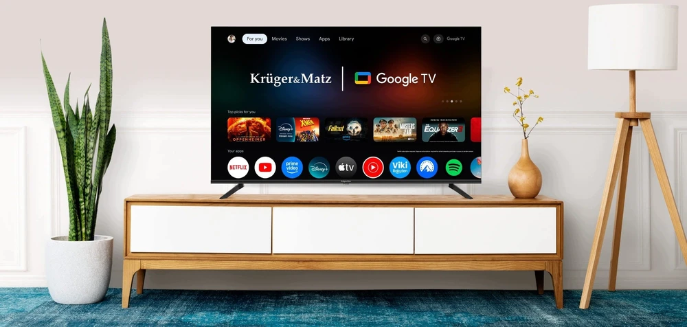 Kruger & Matz „KrugerMatz“ 58 colių UHD išmanusis DVB-T2/S2 H.265 Hevc televizorius