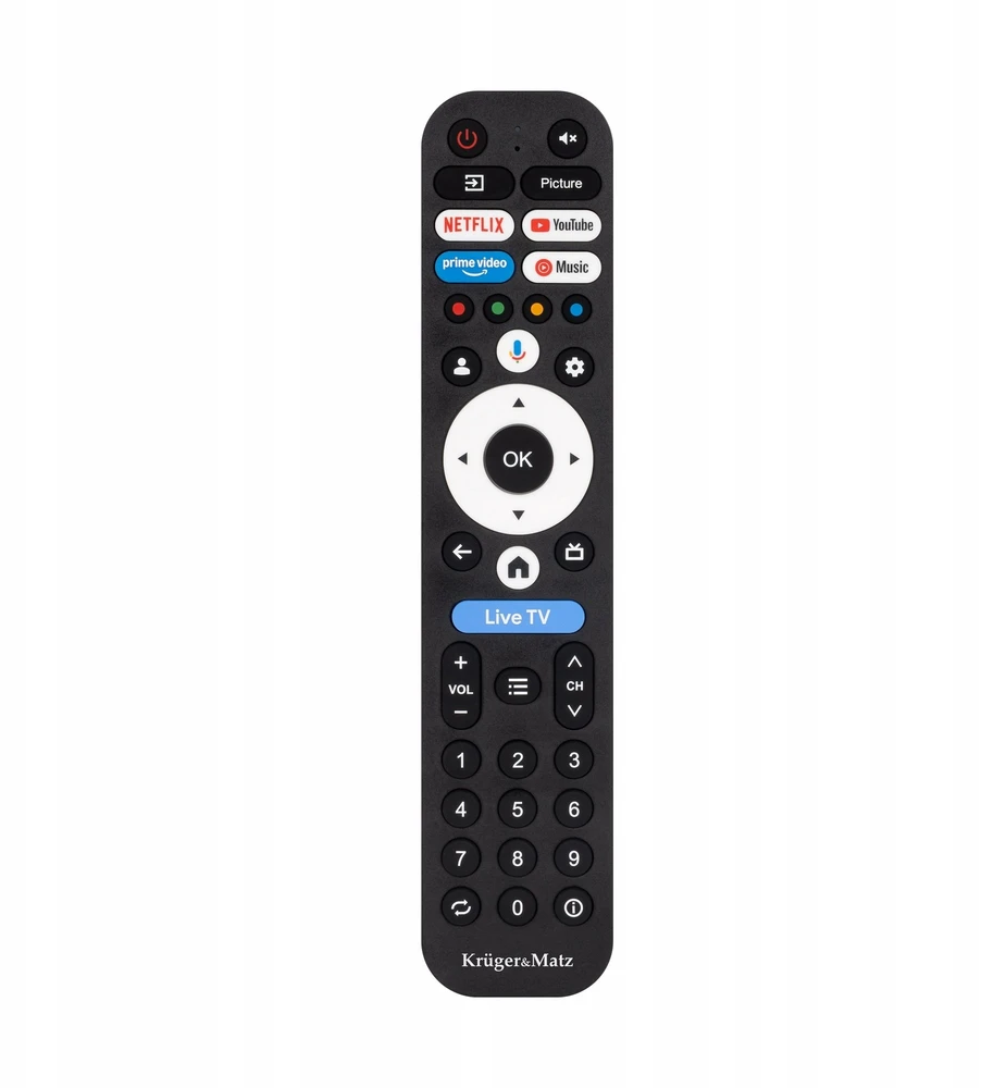Kruger & Matz „KrugerMatz“ 75 colių QLED UHD išmanusis DVB-T2/S2 H.265 Hevc televizorius