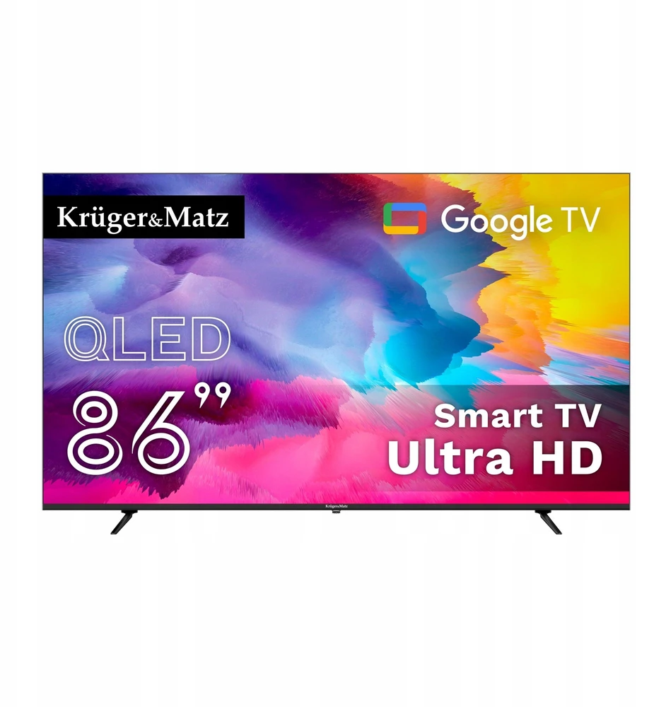 Kruger & Matz „KrugerMatz“ 86 colių įstrižainės UHD QLED išmanusis DVB-T2/S2 H.265 Hevc televizorius