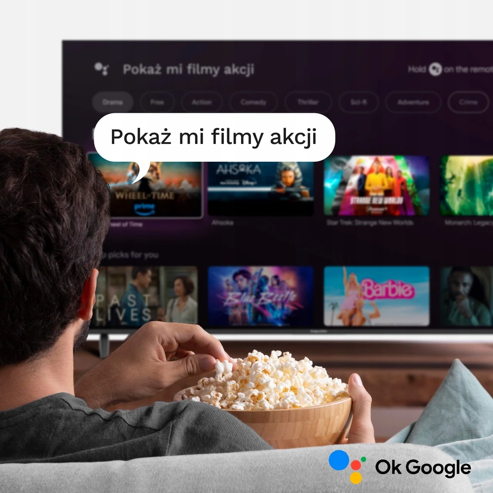 Kruger & Matz „KrugerMatz“ 86 colių įstrižainės UHD QLED išmanusis DVB-T2/S2 H.265 Hevc televizorius