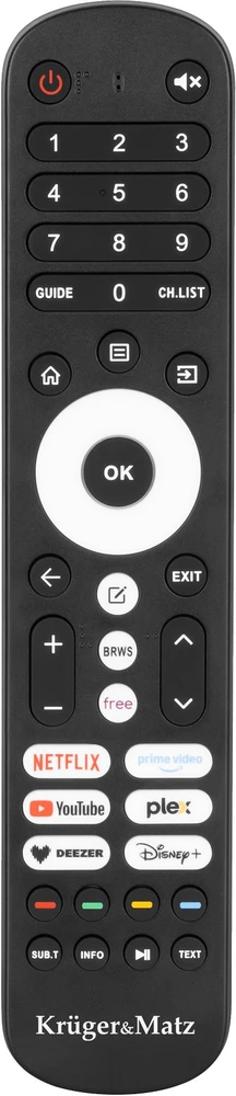Kruger & Matz 43 colių FHD išmanusis DVB-T2/S2 H.265 Hevc televizorius