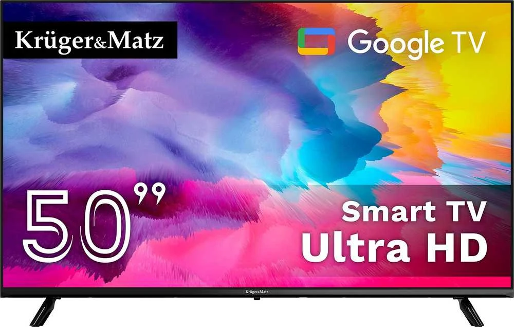 Televizorius Kruger & Matz 50" UHD Google TV DVB-T2/T/C H.265 HEVC TV
