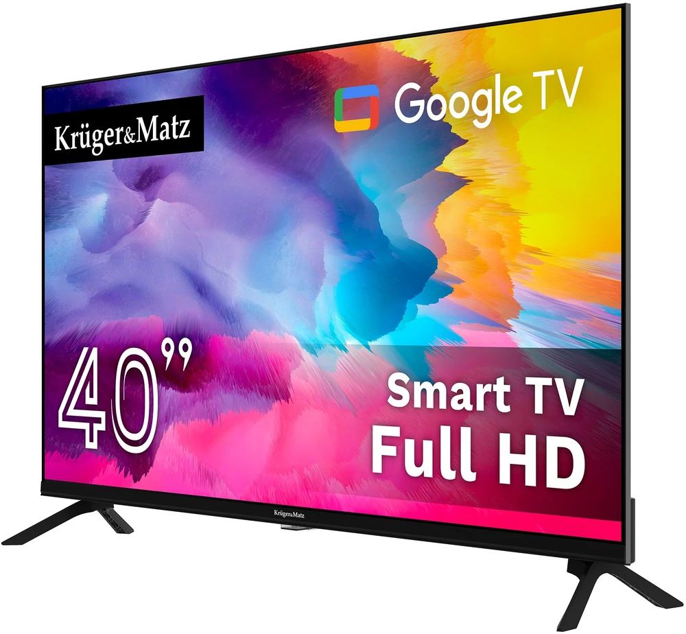 Kruger & Matz „KrugerMatz“ 40 colių FHD „Google TV 5.0“ televizorius, DVB-T2/S2/T/C H.265 HEVC
