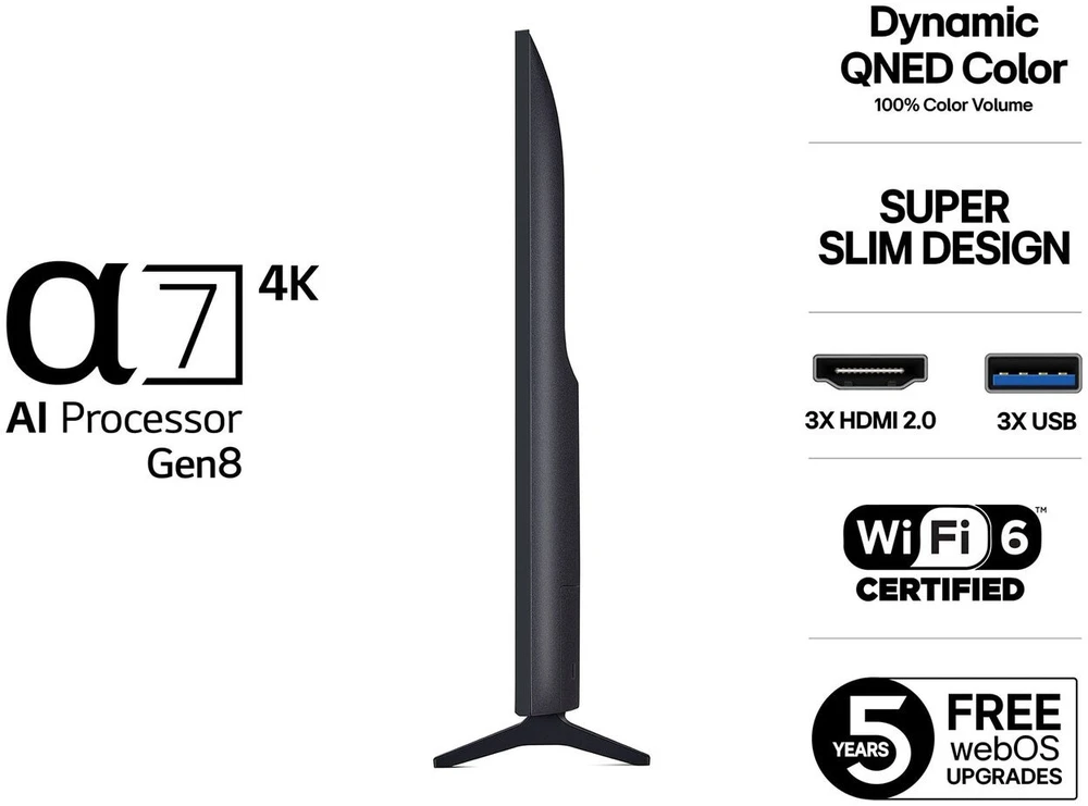 Televizorius LG QNED AI 4K TV | 65QNED7EA6B | 65 | Smart TV | webOS | UHD