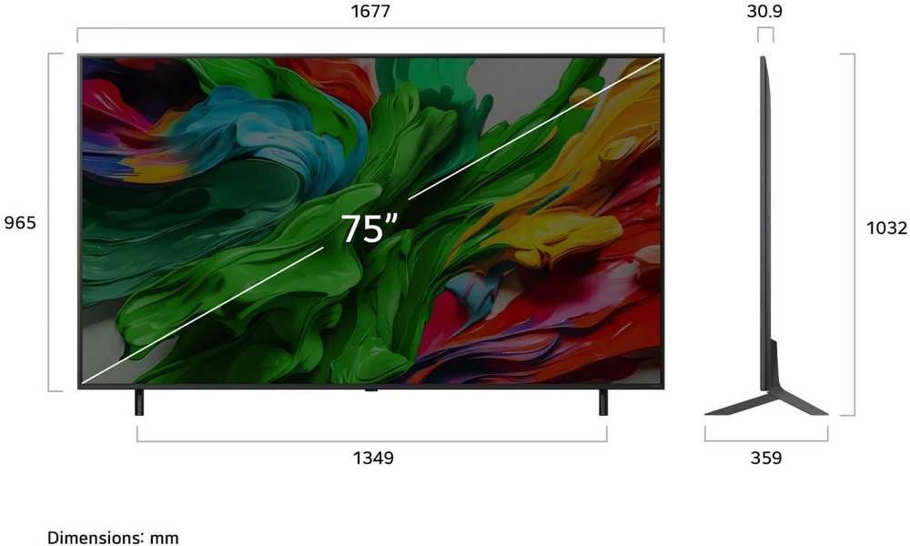 75 colių LG 75QNED85A6C MiniLED 4K išmanusis TV 2025