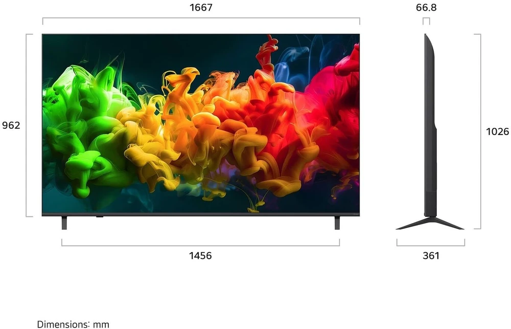 Televizorius LG QNED 4K evo AI Mini LED TV | 75QNED8EB3A | 75 | Smart TV | webOS | UHD | Juodos spalvos