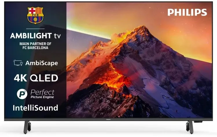 Philips 4K QLED Ambilight televizorius | 43PQS8611/12 | 43" | „Smart TV" | TITAN OS | UHD | Juodos spalvos