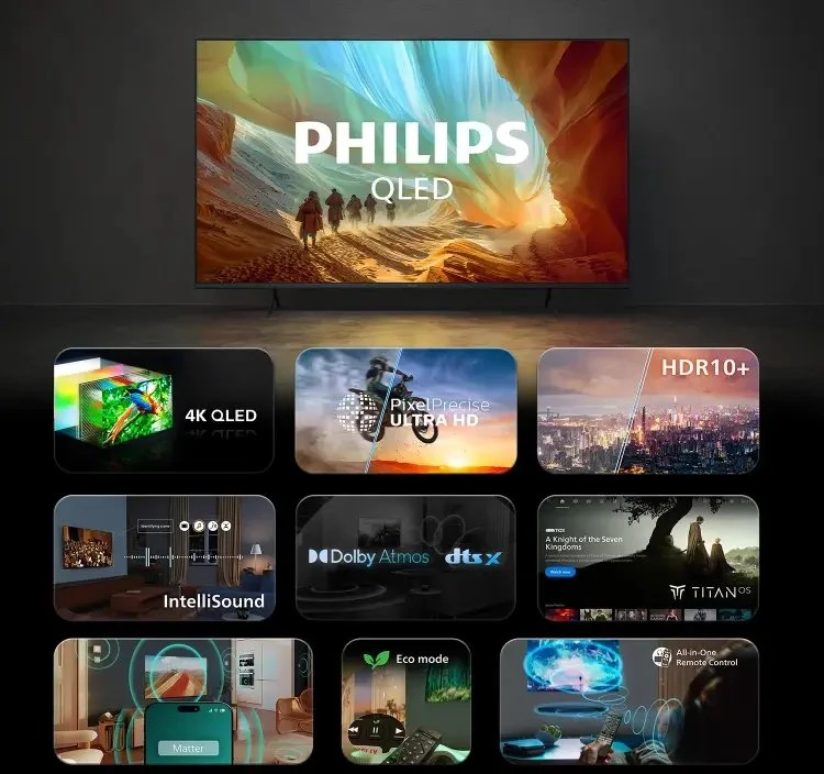 Televizorius Philips 55PQS7801/12 QLED 55'' 4K Ultra HD Titan OS