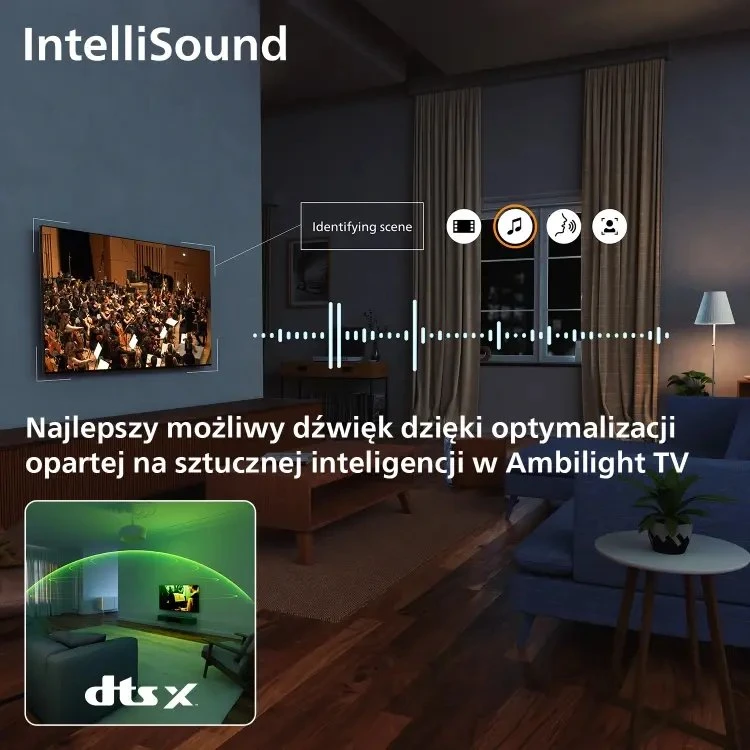 Televizorius Philips 4K QLED Ambilight TV | 65PQS7801/12 | 55" | Smart TV | Titan OS | UHD | Juoda