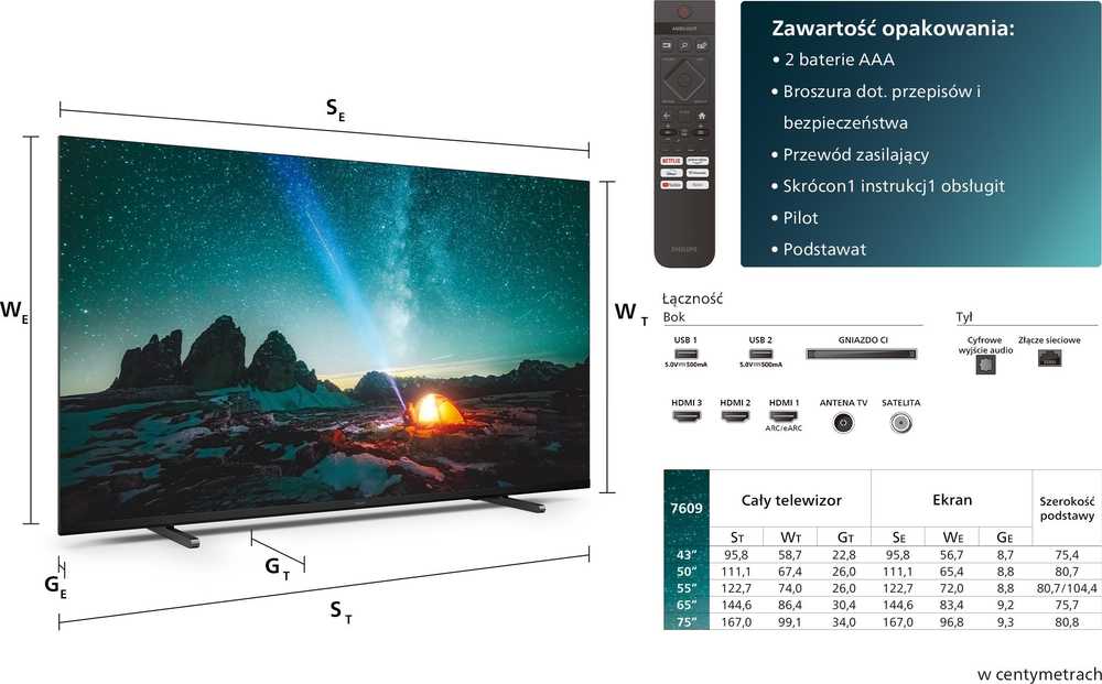 Išmanusis televizorius Philips 4K, 43 colių (43PUS7609/12)