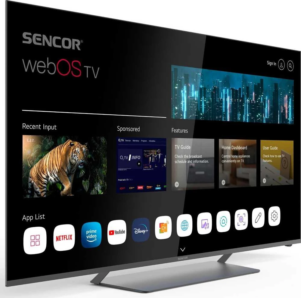 „Televizorius Sencor SLE 65US850TCSB“ LED 65 colių įstrižainės 4K „Ultra HD“ „WebOS“ televizorius
