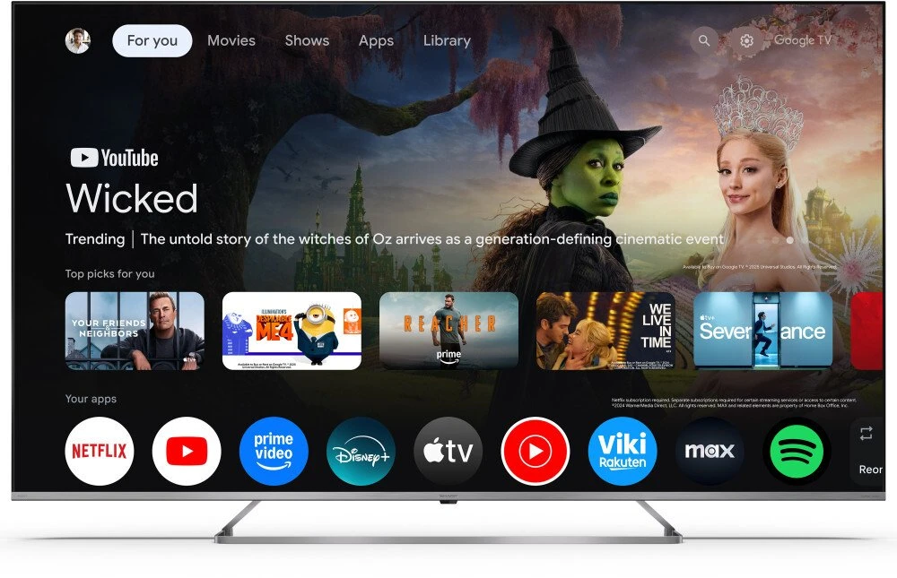 „Sharp 4K Ultra HD QLED MiniLED“ televizorius | 65JP7265E | 55 | Išmanusis televizorius | „Google TV“ | UHD