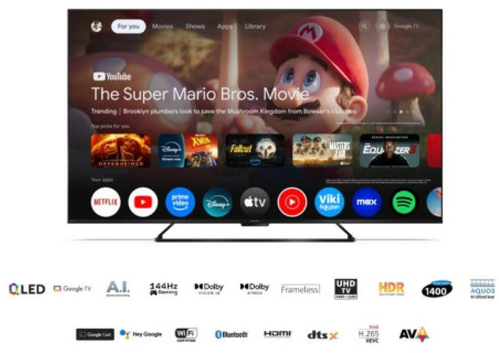 Televizorius Sharp | 55HL4265E | 55 | Smart TV | Google TV | UHD | Juodas
