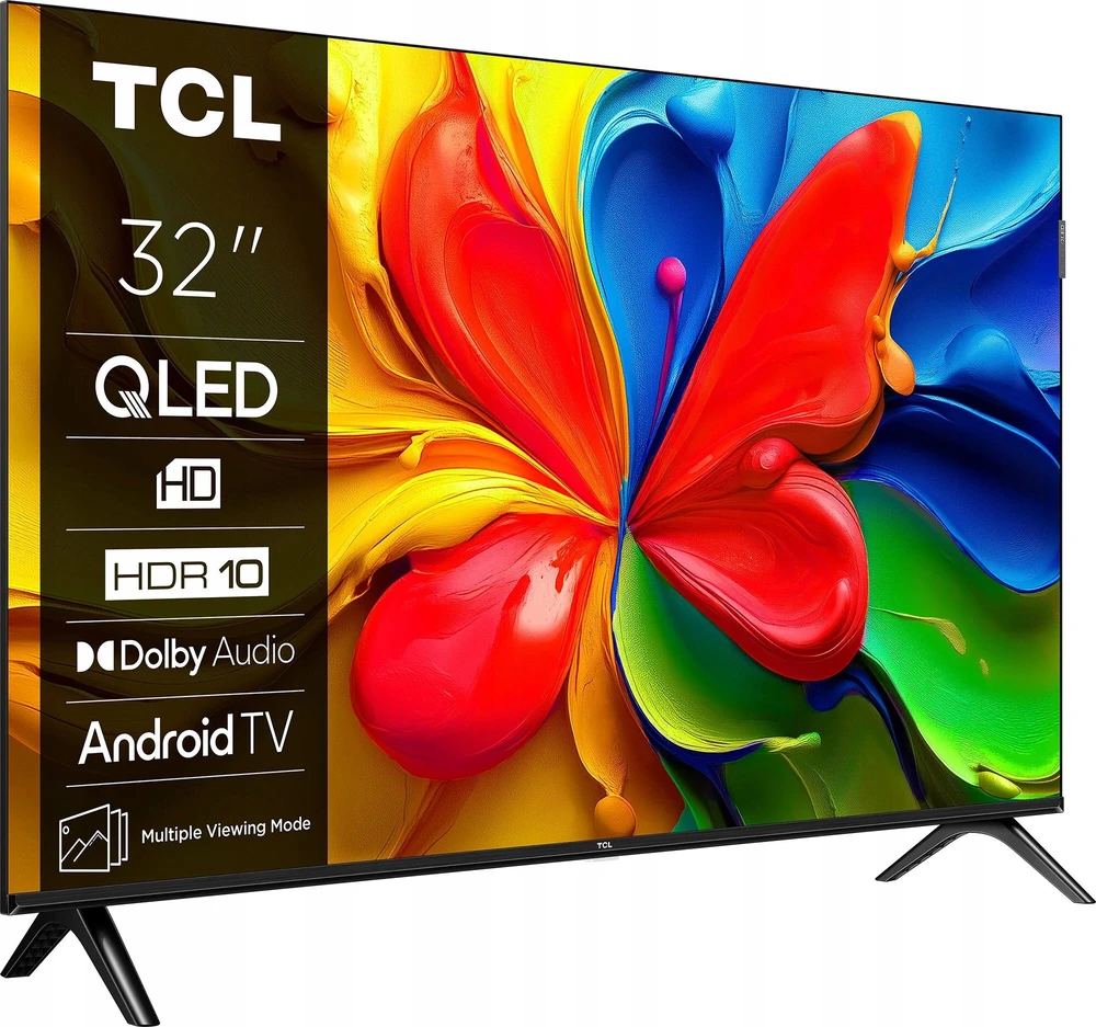 TCL HD QLED televizorius | 32S4K | 32 | Išmanusis televizorius | „Android“ televizorius | HD | Juodas