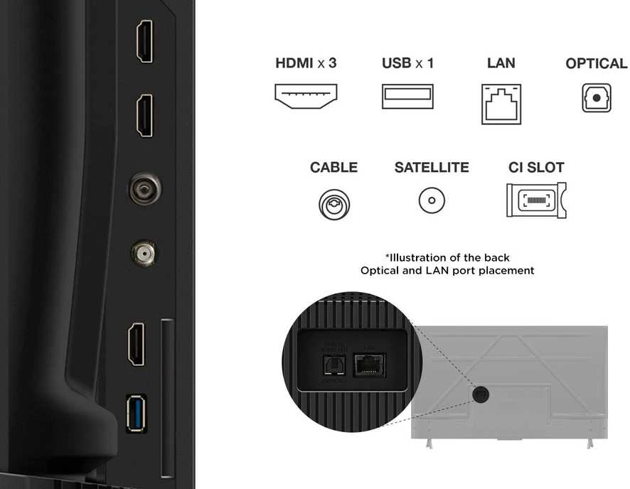 Televizorius TCL LED 4K TV | 50V6C | 50 | Smart TV | Google TV | UHD | Juodas