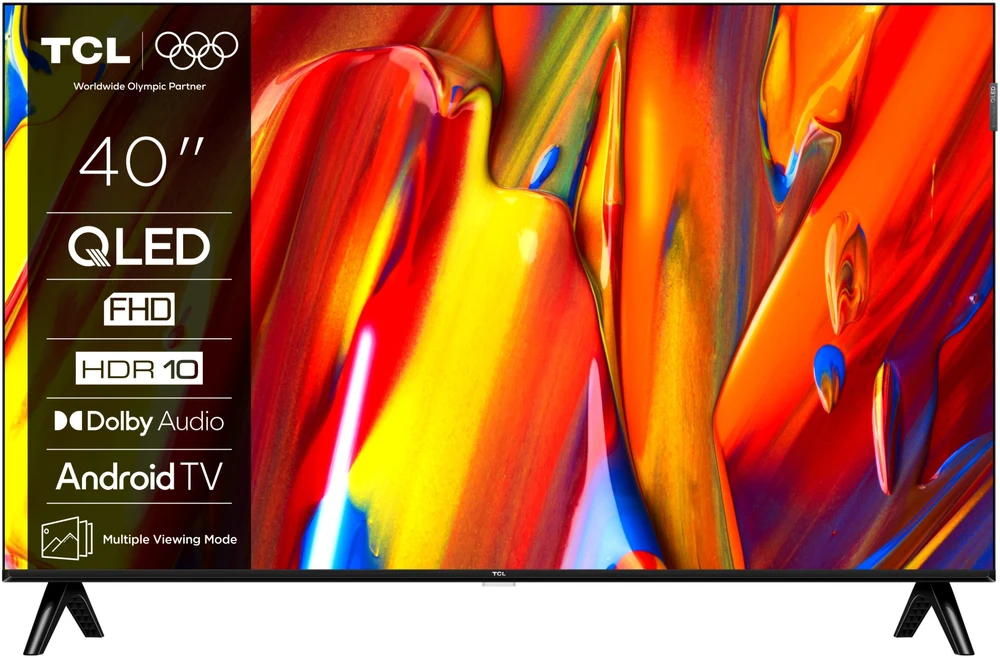 Televizorius TCL QLED 40V5C, 40" (100 cm), Smart Google TV, Full HD (2025 modelis)