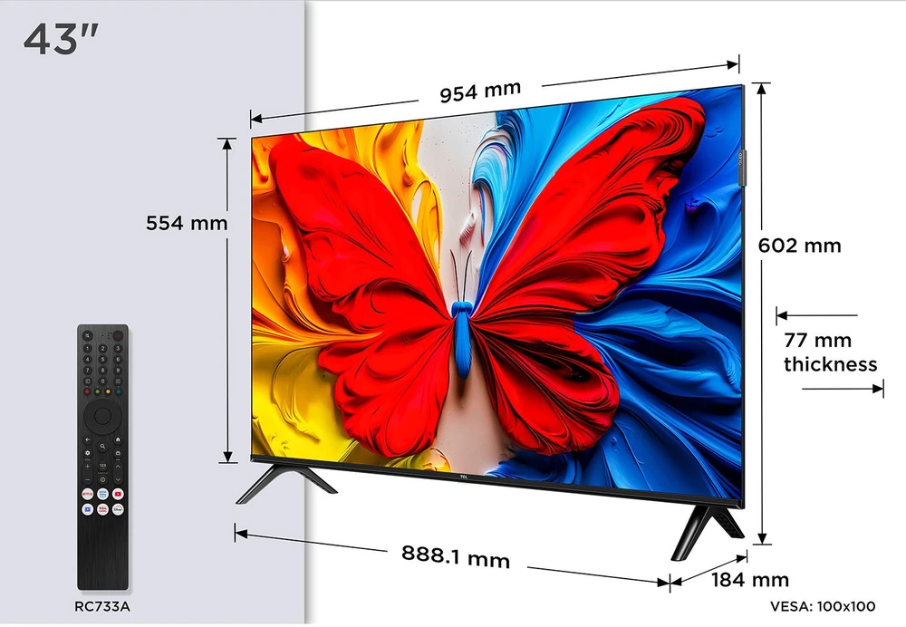 Televizorius TCL 43S5K QLED